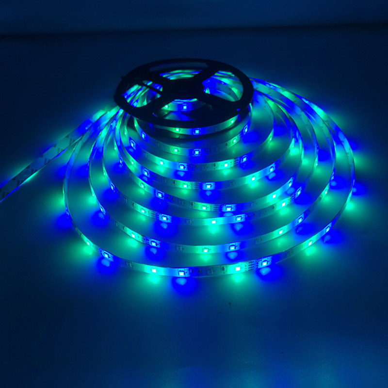 DC12V 32.8ft/10M 60LEDs/M 3528RGB Epoxy Flexible Car Decorative LED Light Strip Kit Dimmable With Remote Controller